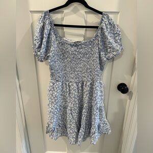 Arula Blue Floral Mini Dress - 1X